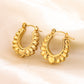 1 pair vintage style u shape geometric heart shape plating stainless steel hoop earrings