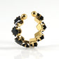 fashion horse eye stainless steel open ring inlay zircon stainless steel rings
