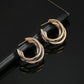 Simple multi-layered c-shaped alloy hoop earrings nhpf147199