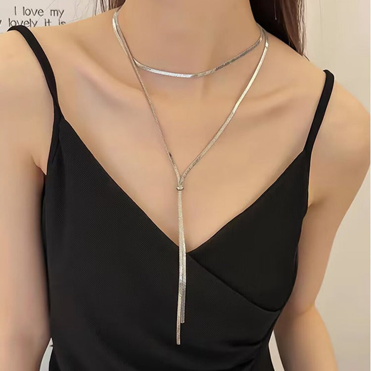 Titanium Steel Elegant Simple Style Geometric Plating Necklace