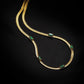 Fashion geometric titanium steel inlay zircon necklace 1 piece