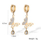 1 pair simple style commute butterfly plating inlay titanium steel zircon 18k gold plated drop earrings