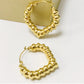 1 pair elegant water droplets heart shape titanium steel hoop earrings