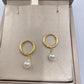 1 pair elegant simple style round plating inlay titanium steel pearl drop earrings