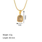 ig style simple style square titanium steel polishing plating inlay artificial rhinestones 18k gold plated pendant necklace