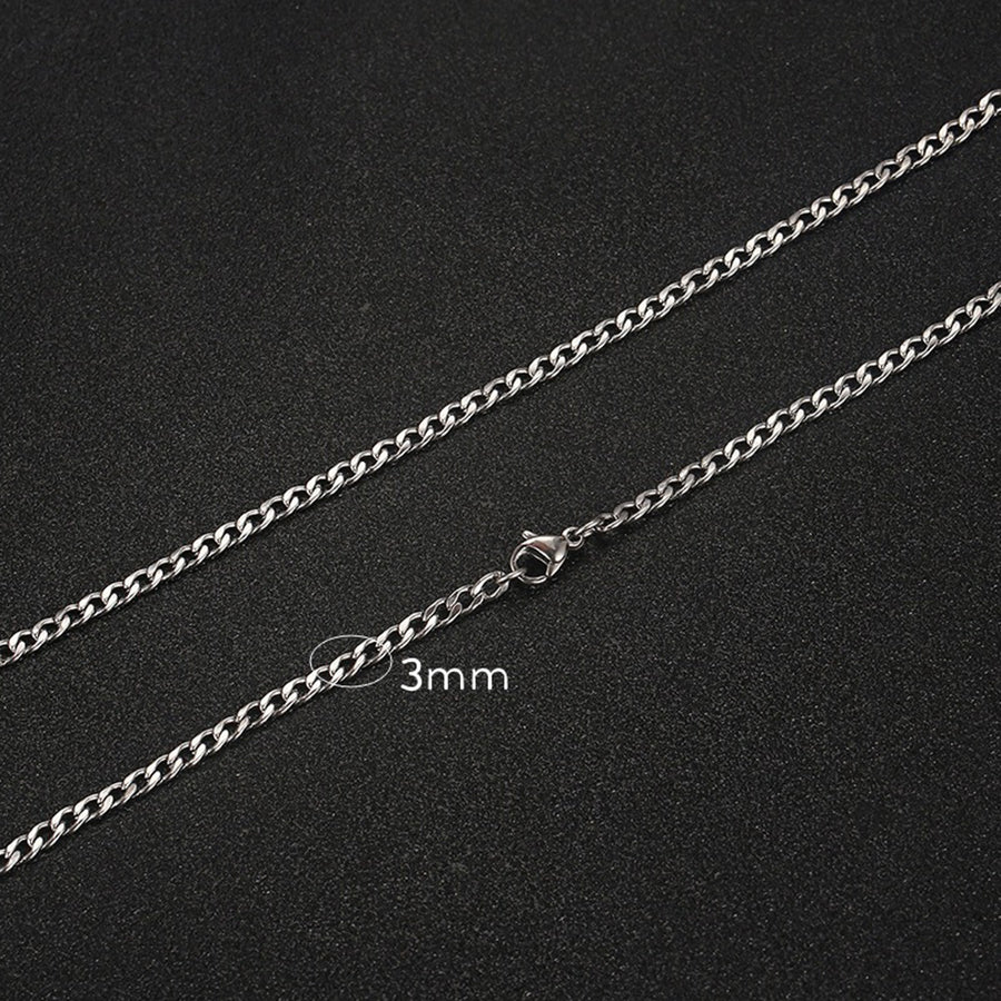 Hip-hop solid color stainless steel men's necklace