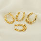 1 pair business simple style round polishing plating inlay stainless steel titanium steel rhinestones zircon 18k gold plated earrings