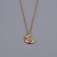 Simple style moon titanium steel plating zircon pendant necklace 1 piece