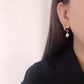 1 pair fashion solid color pearl plating titanium steel drop earrings