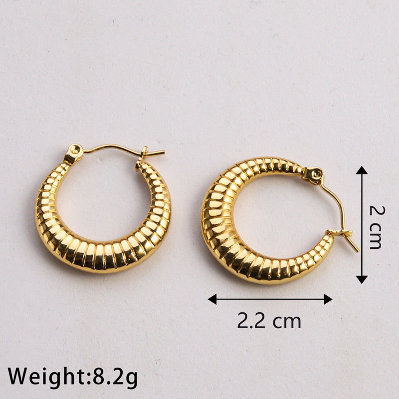 1 pair casual classic style commute u shape twist plating stainless steel gold plated earrings