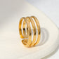 Fashion geometric stainless steel plating open ring