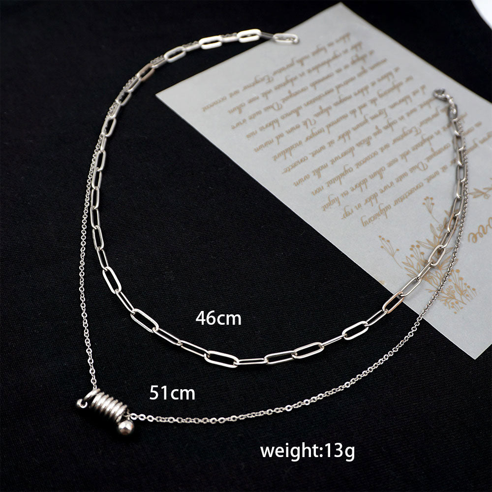 Titanium Steel 18K Gold Plated Casual Simple Style Classic Style Plating Solid Color Layered Necklaces