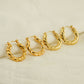 1 piece simple style classic style solid color polishing plating stainless steel titanium steel 18k gold plated earrings