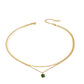 Retro geometric titanium steel plating layered necklaces 1 piece