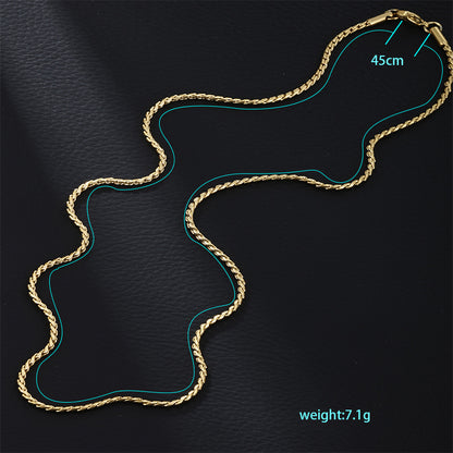 Casual vintage style xuping solid color stainless steel plating chain 14k gold plated unisex necklace