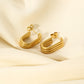1 pair classic style solid color asymmetrical plating stainless steel 18k gold plated drop earrings