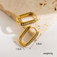 1 pair basic commute square plating inlay stainless steel zircon 18k gold plated ear studs