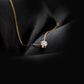 Korean style round titanium steel plating inlay zircon 18k gold plated necklace pendant