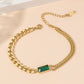 Retro titanium steel plating inlay rhinestones 18k gold plated bracelets