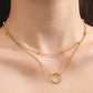Casual modern style circle titanium steel polishing plating 18k gold plated layered necklaces