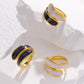 Fashion color block stainless steel plating open ring