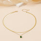 Retro geometric titanium steel plating layered necklaces 1 piece