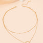 Casual modern style circle titanium steel polishing plating 18k gold plated layered necklaces