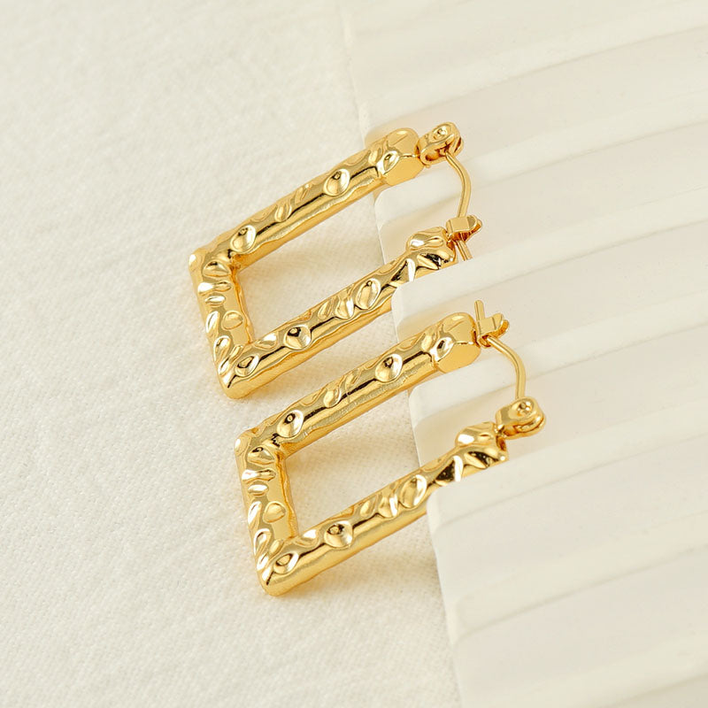 1 piece vintage style u shape semicircle round polishing plating stainless steel titanium steel 18k gold plated ear studs