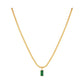 Elegant retro square titanium steel plating inlay zircon pendant necklace