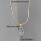 Classic style streetwear water droplets stainless steel plating inlay artificial crystal 18k gold plated pendant necklace