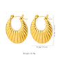 1 pair vintage style u shape geometric heart shape plating stainless steel hoop earrings