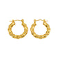 1 piece simple style classic style solid color polishing plating stainless steel titanium steel 18k gold plated earrings