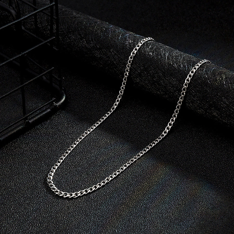 Hip-hop solid color stainless steel men's necklace