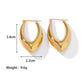 1 pair elegant water droplets heart shape titanium steel hoop earrings
