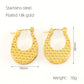 1 pair elegant u shape gold plated stainless steel earrings