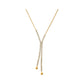 Elegant lady geometric titanium steel plating inlay zircon pendant necklace