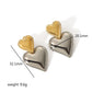 1 pair ig style basic streetwear heart shape plating stainless steel 18k gold plated drop earrings