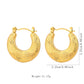 1 pair vintage style u shape geometric heart shape plating stainless steel hoop earrings