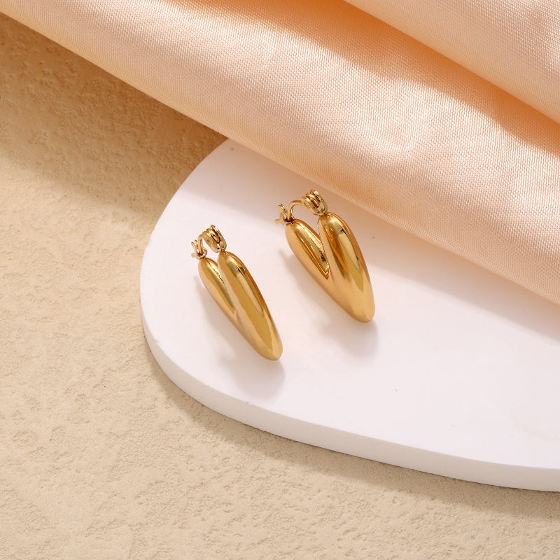 1 pair ig style vintage style heart shape plating stainless steel 18k gold plated ear clip