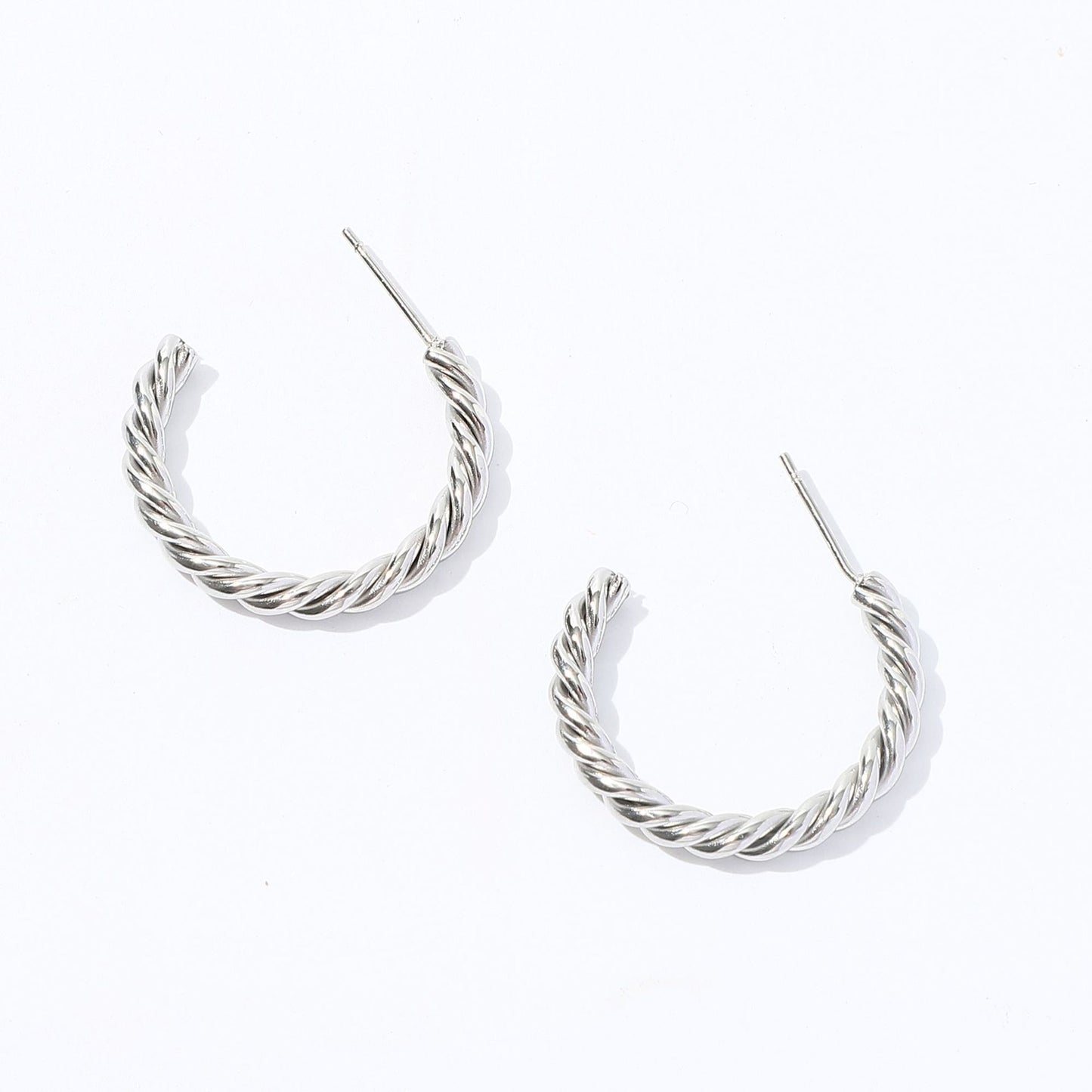 1 pair fashion geometric plating stainless steel earrings