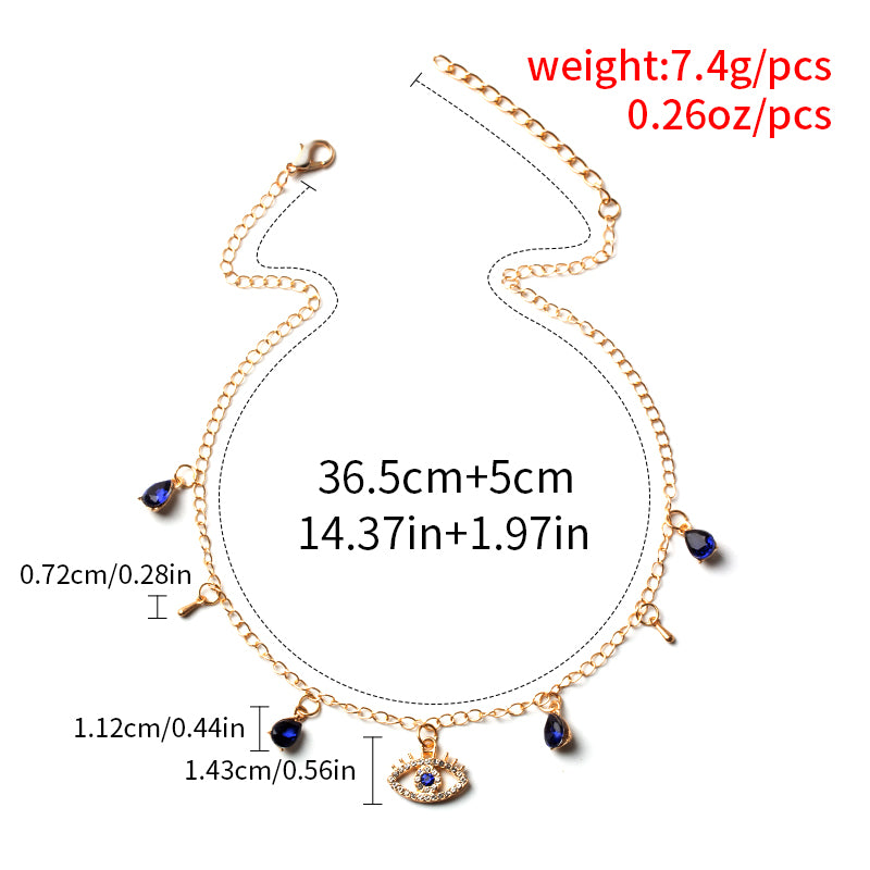 Fashion rhinestone eye necklace