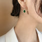Korean simple retro alloy diamond geometric pendent earrings