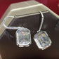 Korean simple retro alloy diamond geometric pendent earrings