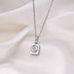 french style square stainless steel copper plating inlay zircon 18k gold plated pendant necklace