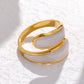 Fashion color block stainless steel plating open ring