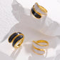 Fashion color block stainless steel plating open ring