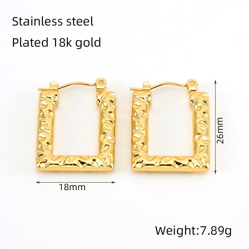 1 piece vintage style u shape semicircle round polishing plating stainless steel titanium steel 18k gold plated ear studs