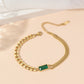 Retro titanium steel plating inlay rhinestones 18k gold plated bracelets