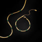 Fashion geometric titanium steel inlay zircon necklace 1 piece