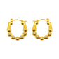 1 pair business simple style round polishing plating inlay stainless steel titanium steel rhinestones zircon 18k gold plated earrings